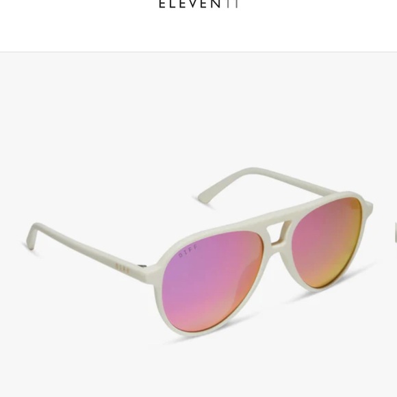 DIFF TOSCA II MATTE WHITE WITH PINK RUSH MIRROR SUNGLASSES - Picture 4 of 6